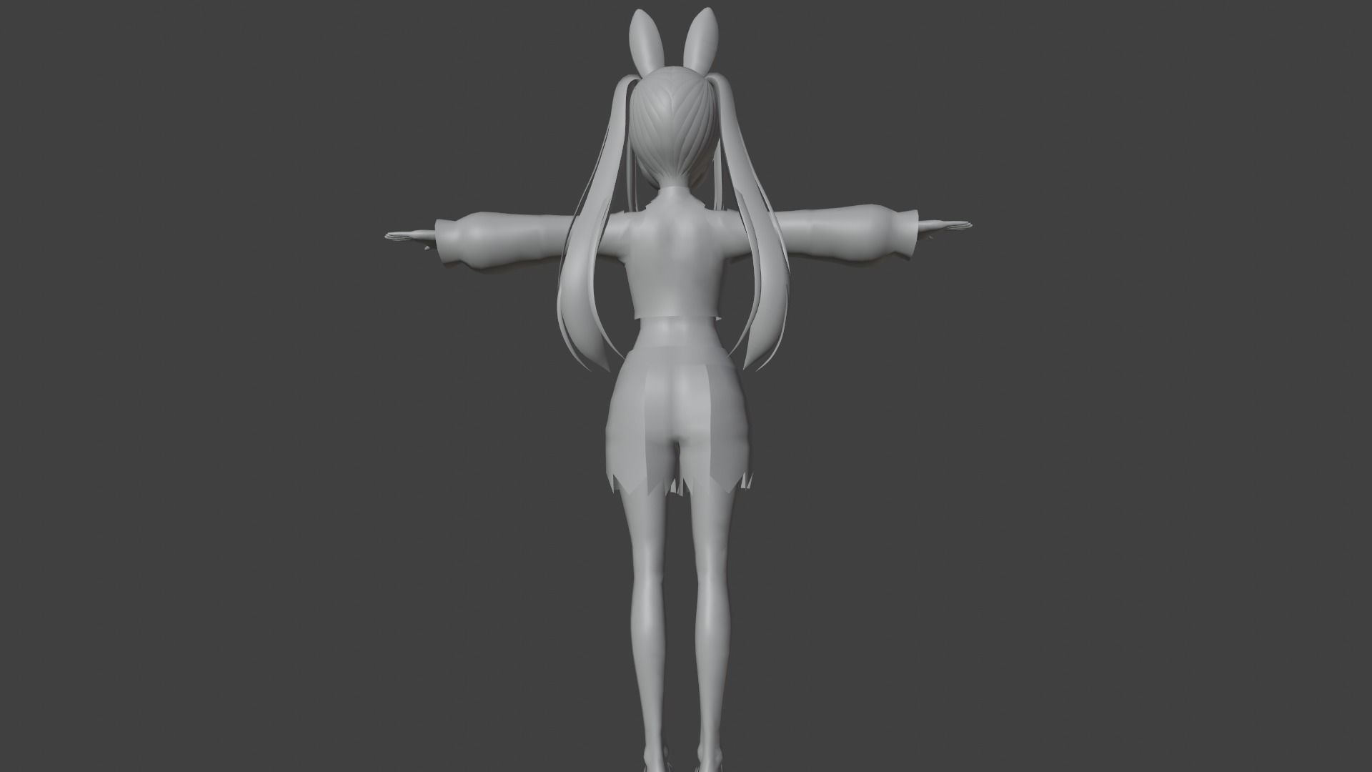 cute anime girl character - Chika Low-poly 3D model_11