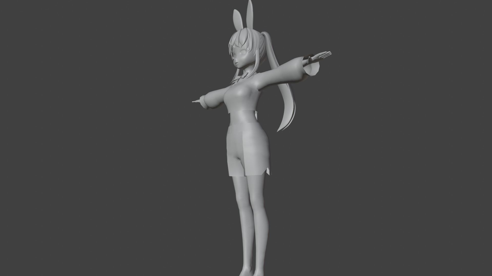 cute anime girl character - Chika Low-poly 3D model_9