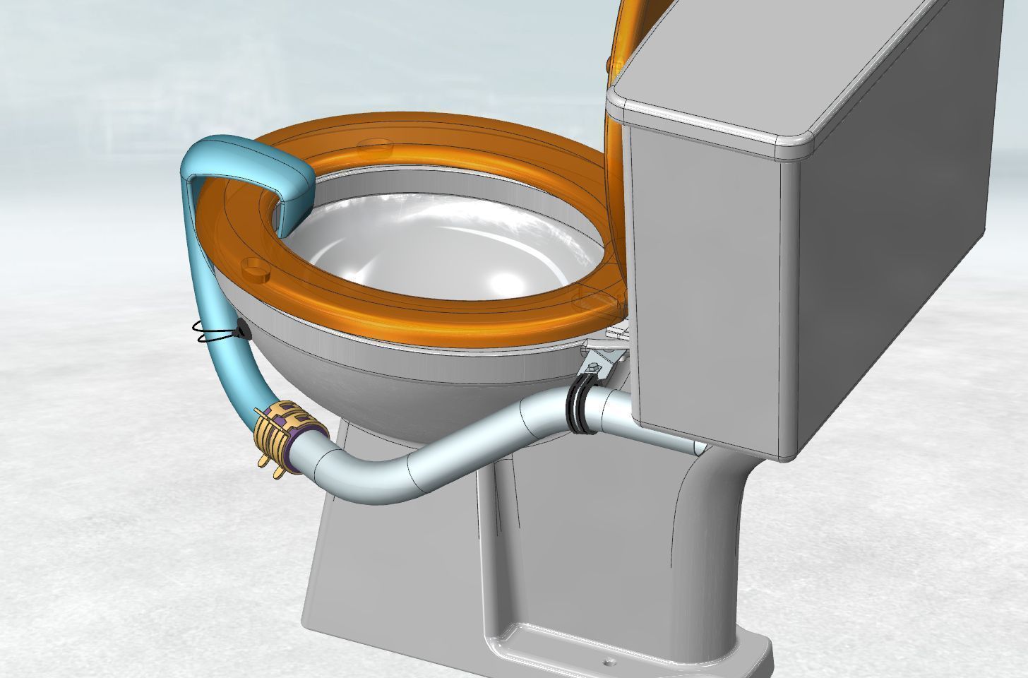 Closet with basin water inlet Free 3D model_1