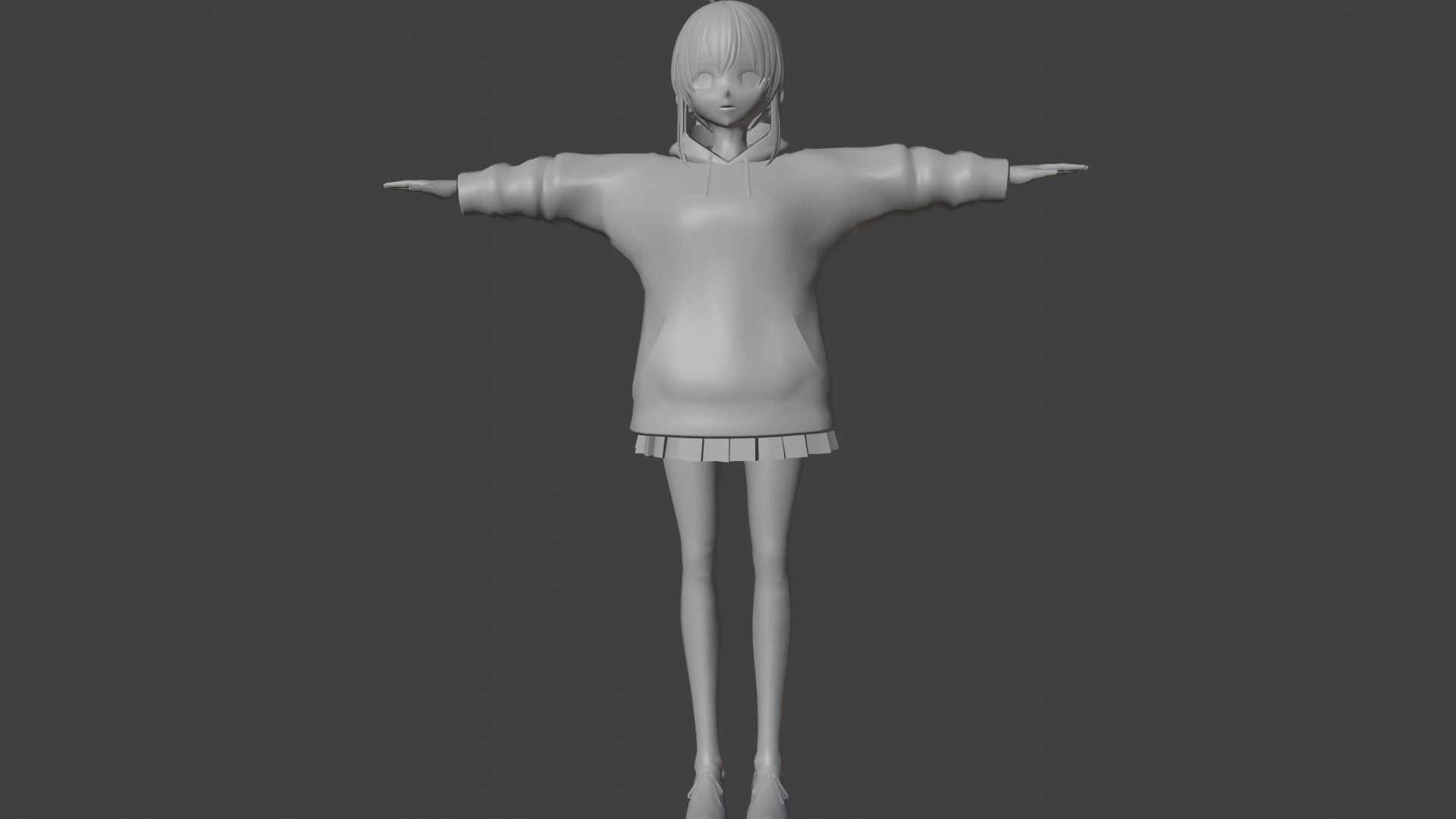 cute anime girl character - Emiko Low-poly 3D model_8
