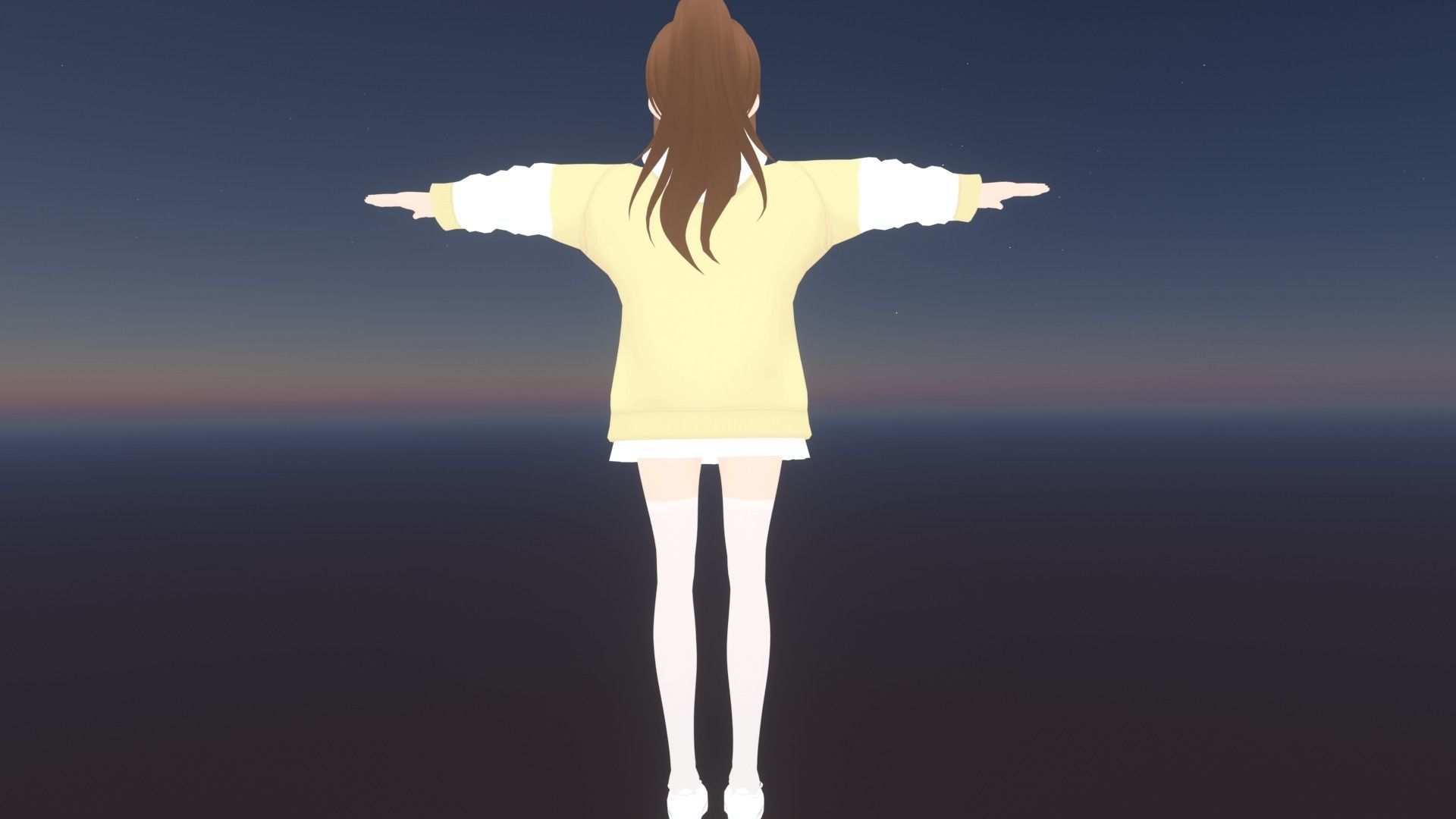 cute anime girl character - Emiko Low-poly 3D model_7