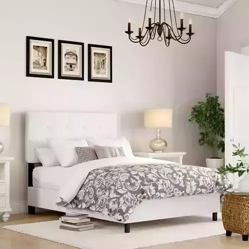 Tufted Upholstered Low Profile Standard Bed