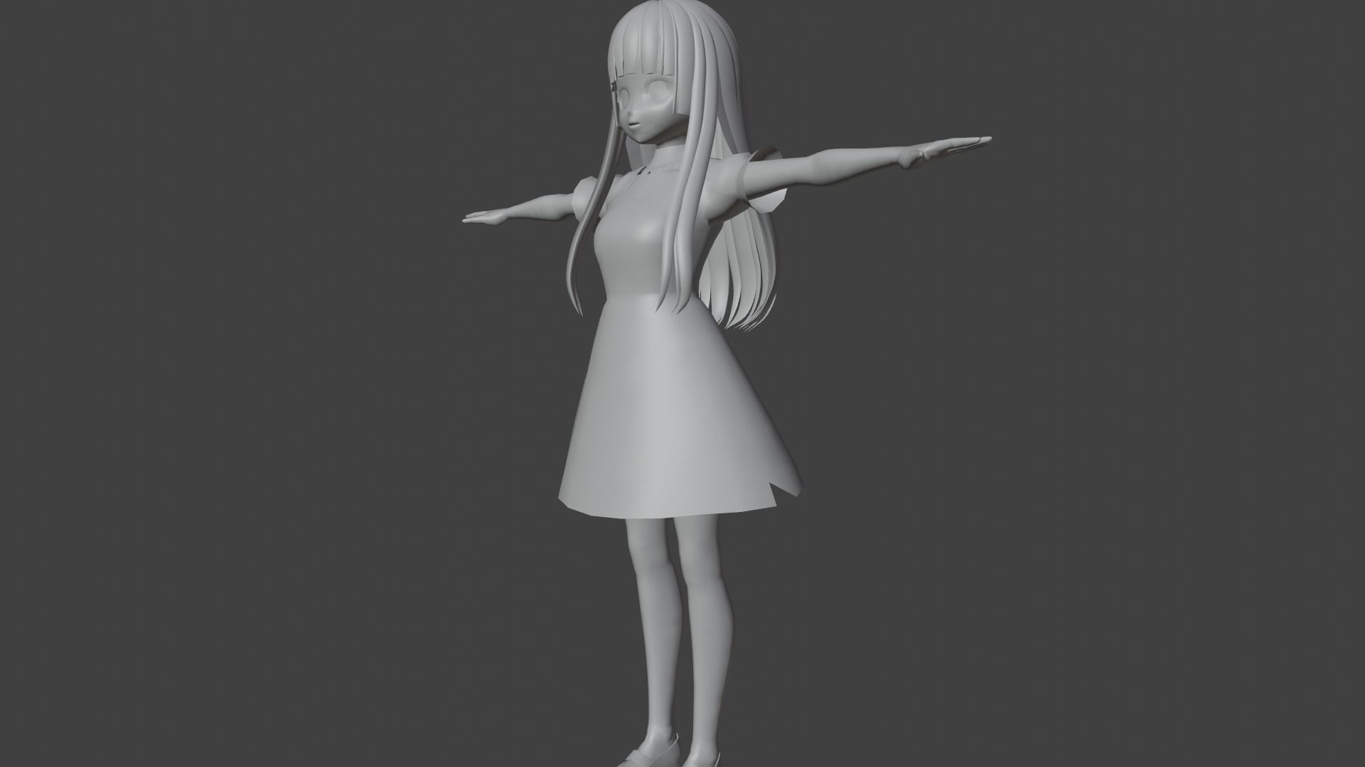 cute anime girl character - Ena Low-poly 3D model_9