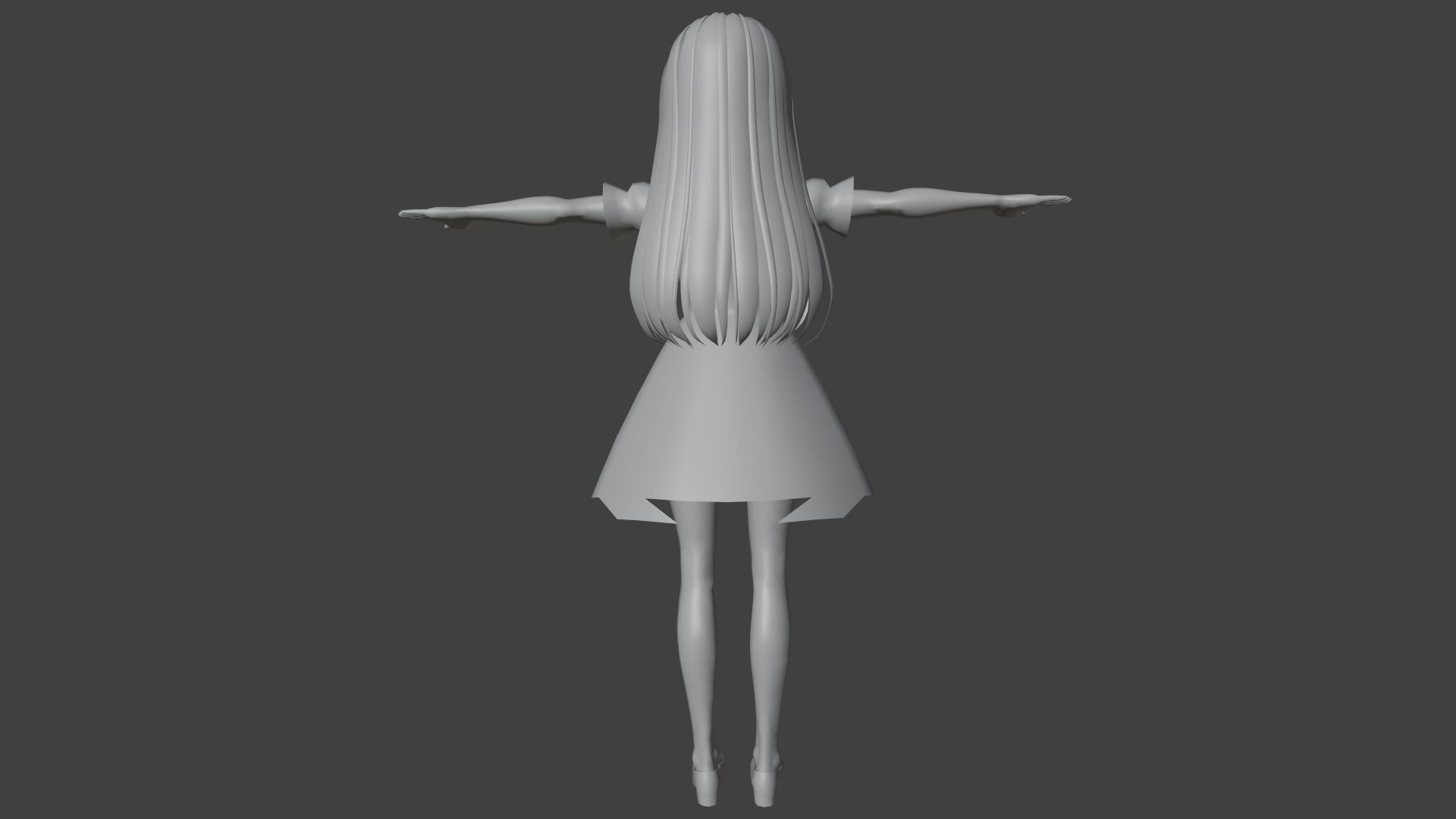 cute anime girl character - Ena Low-poly 3D model_10