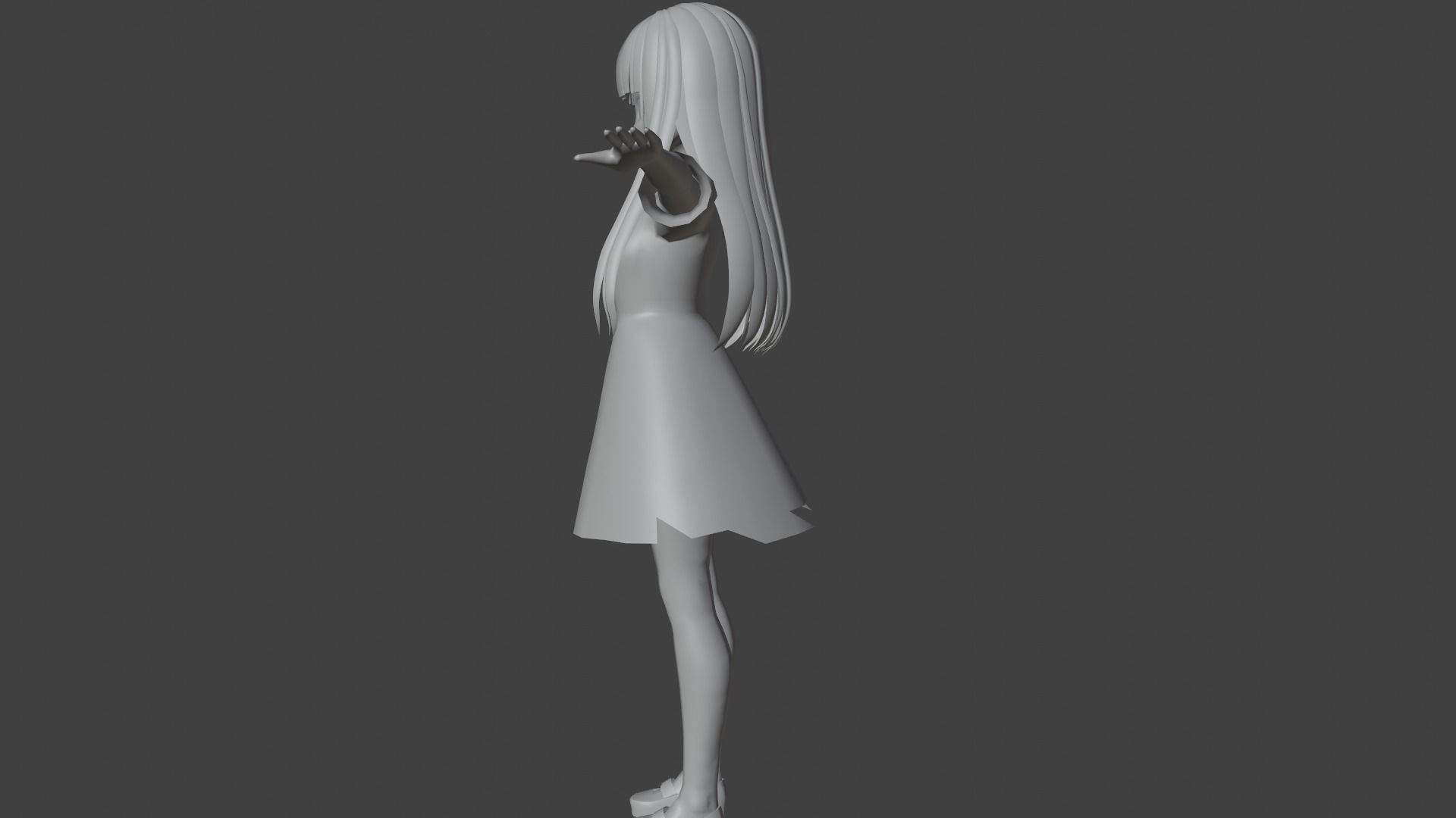 cute anime girl character - Ena Low-poly 3D model_11