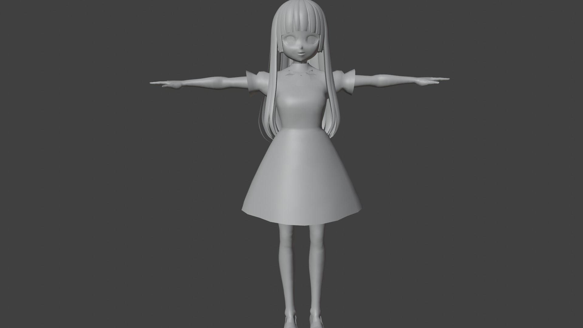 cute anime girl character - Ena Low-poly 3D model_7