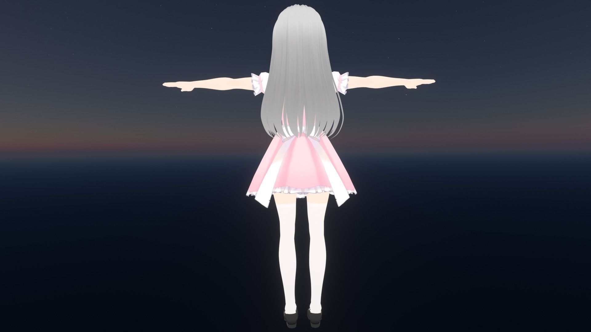 cute anime girl character - Ena Low-poly 3D model_6