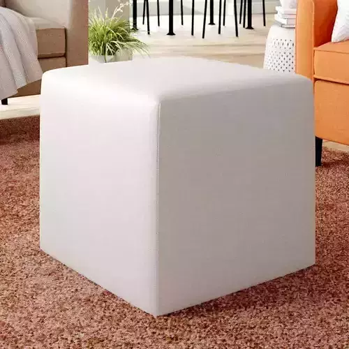 Wide Square Cube Ottoman Chair 