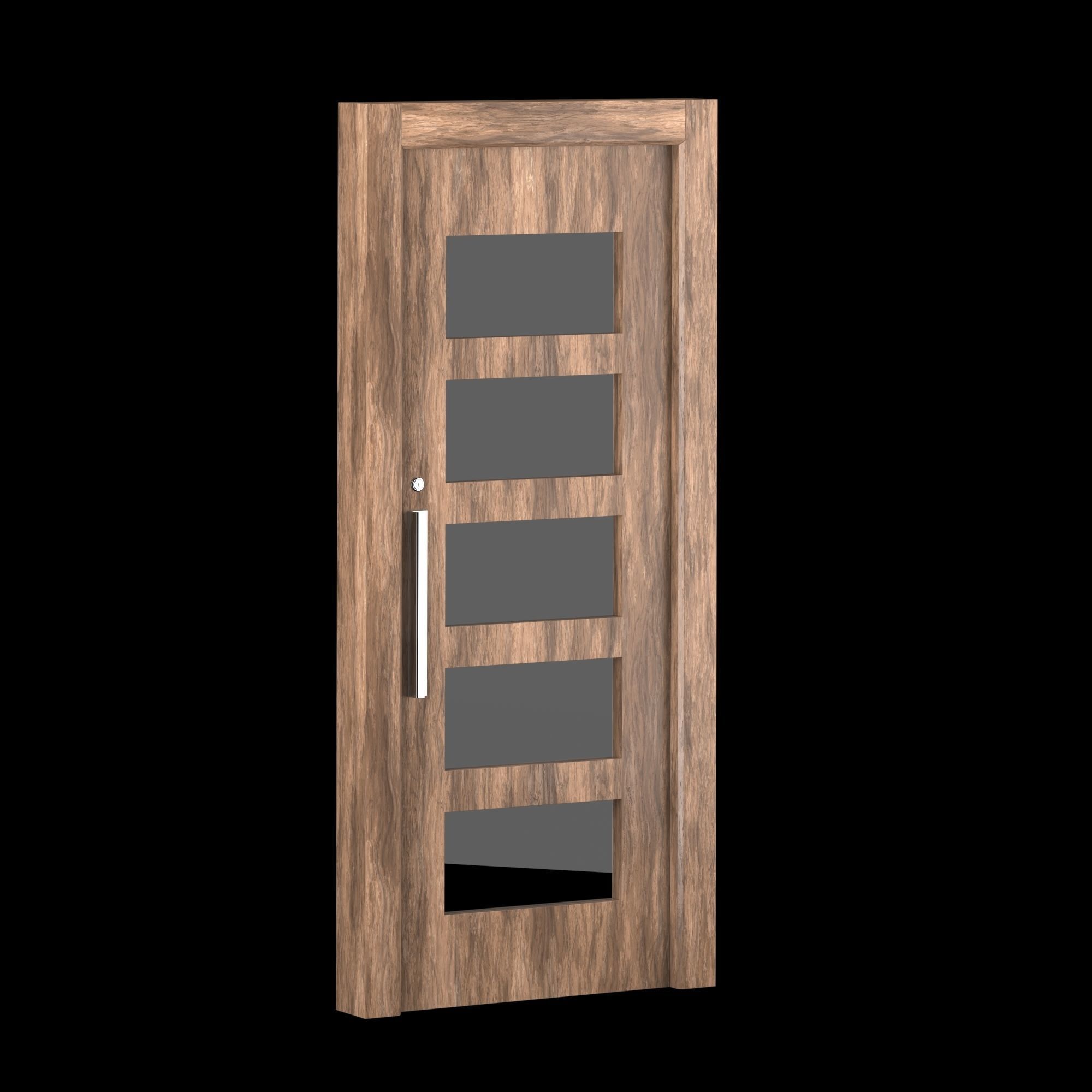 Interior-exterior Wooden Door 3D model_4