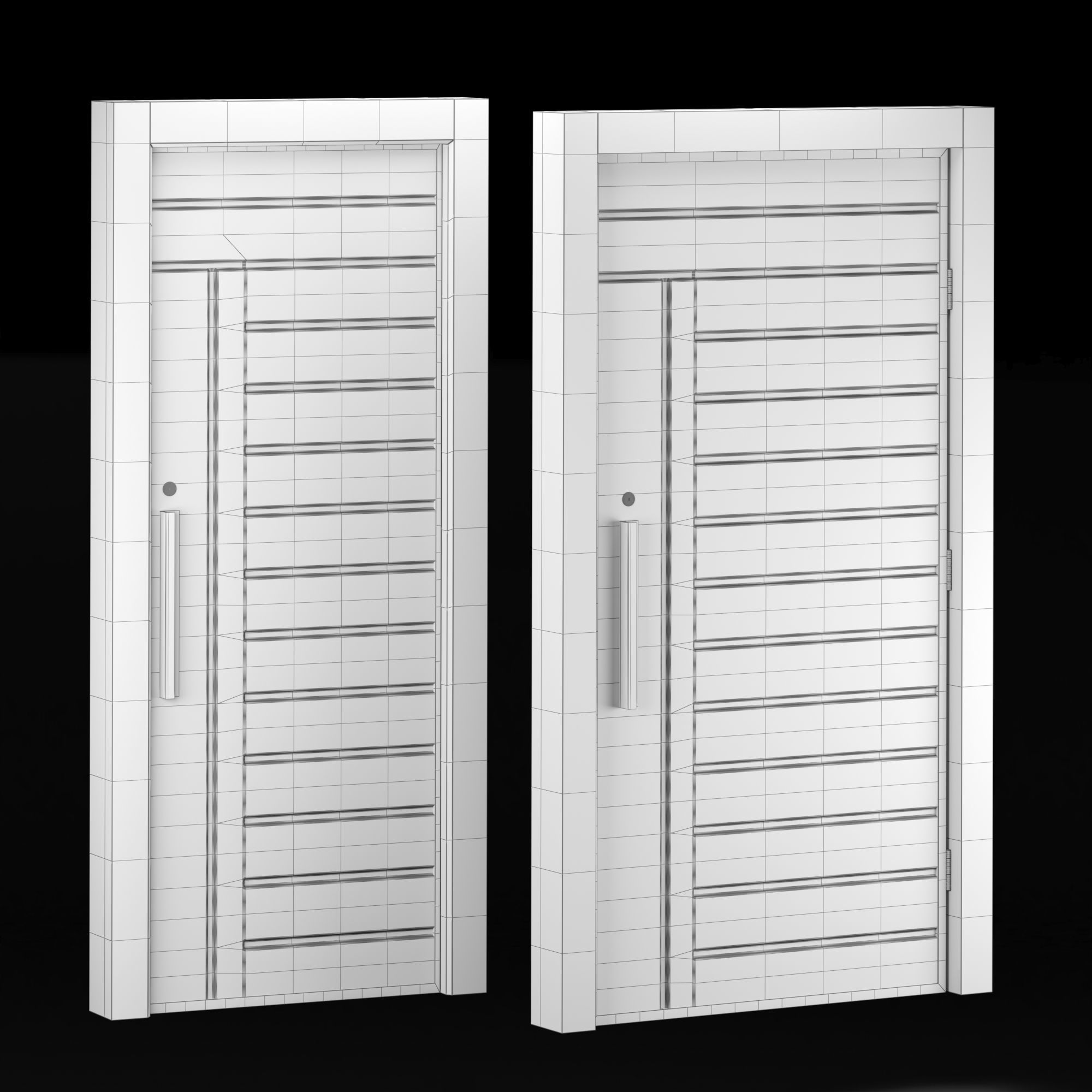 Interior-exterior Wooden Door 3D model_9