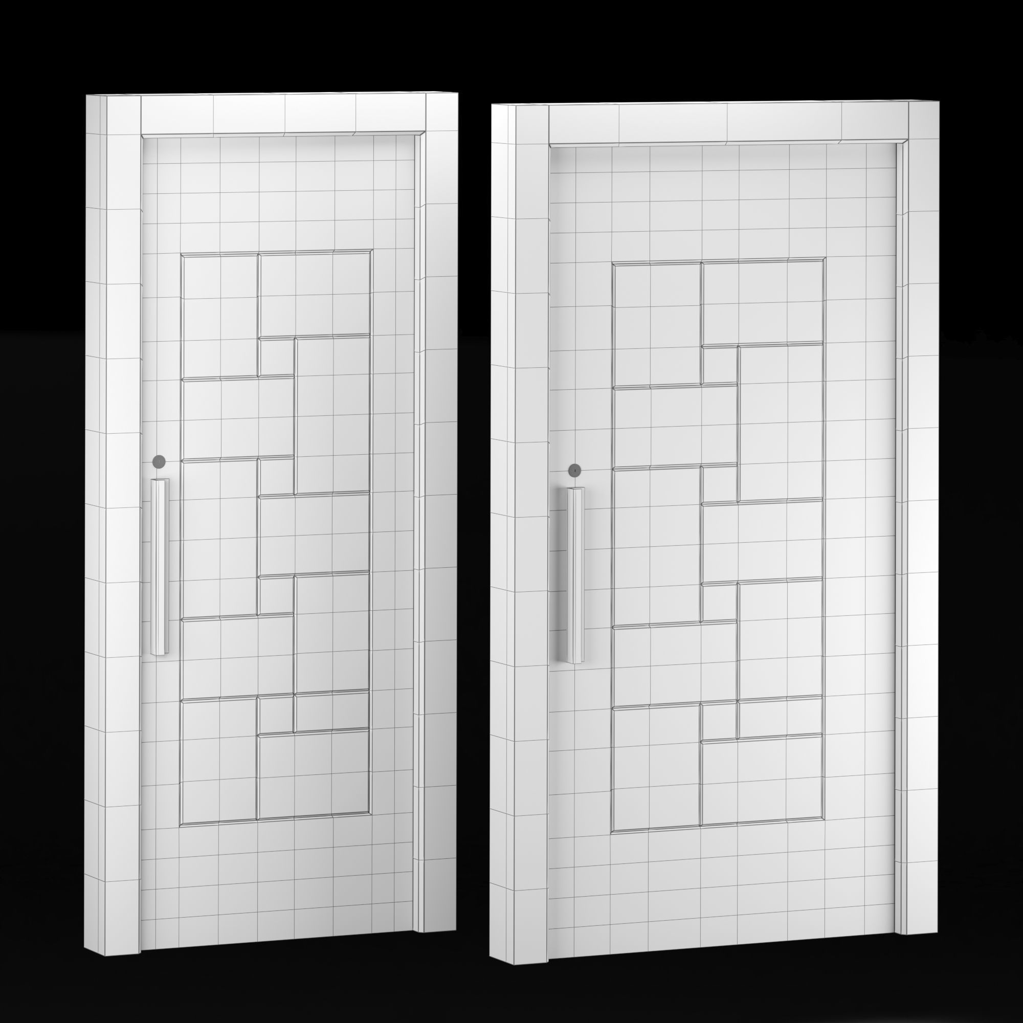 Interior-exterior Wooden Door 3D model_3