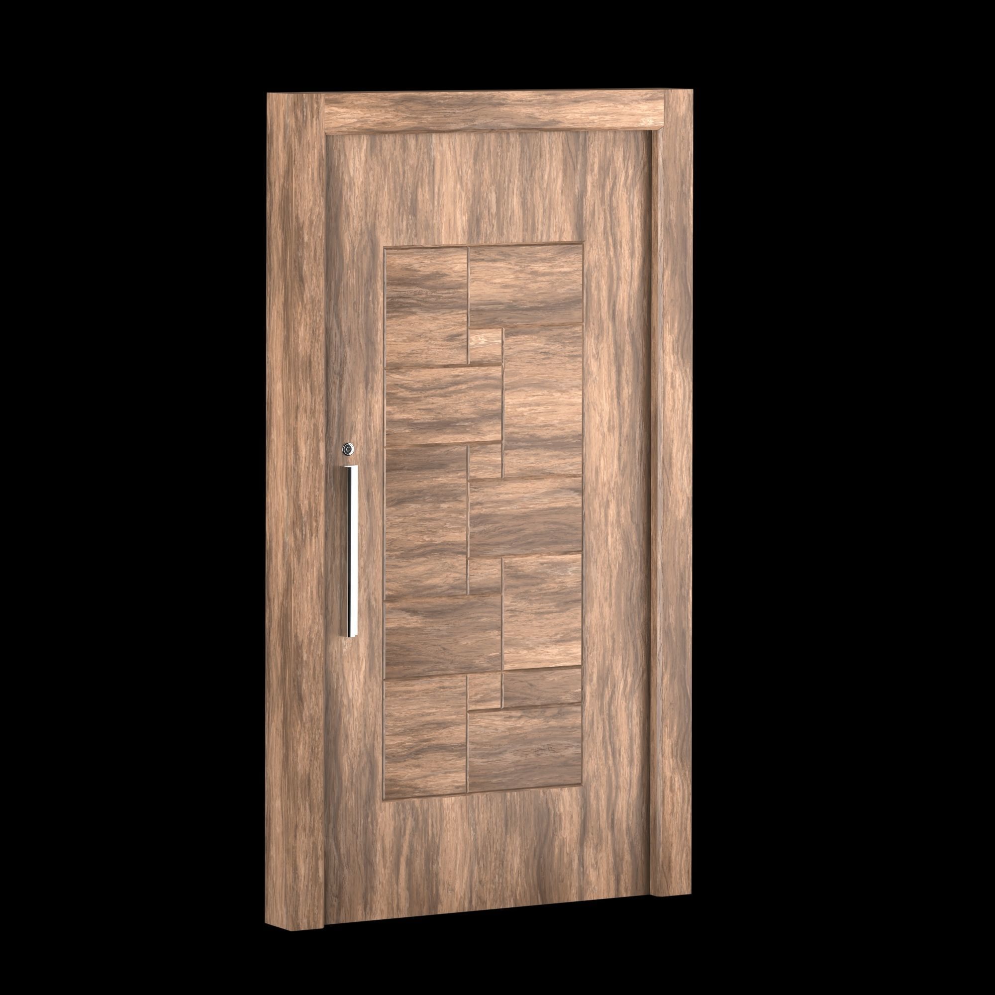 Interior-exterior Wooden Door 3D model_2
