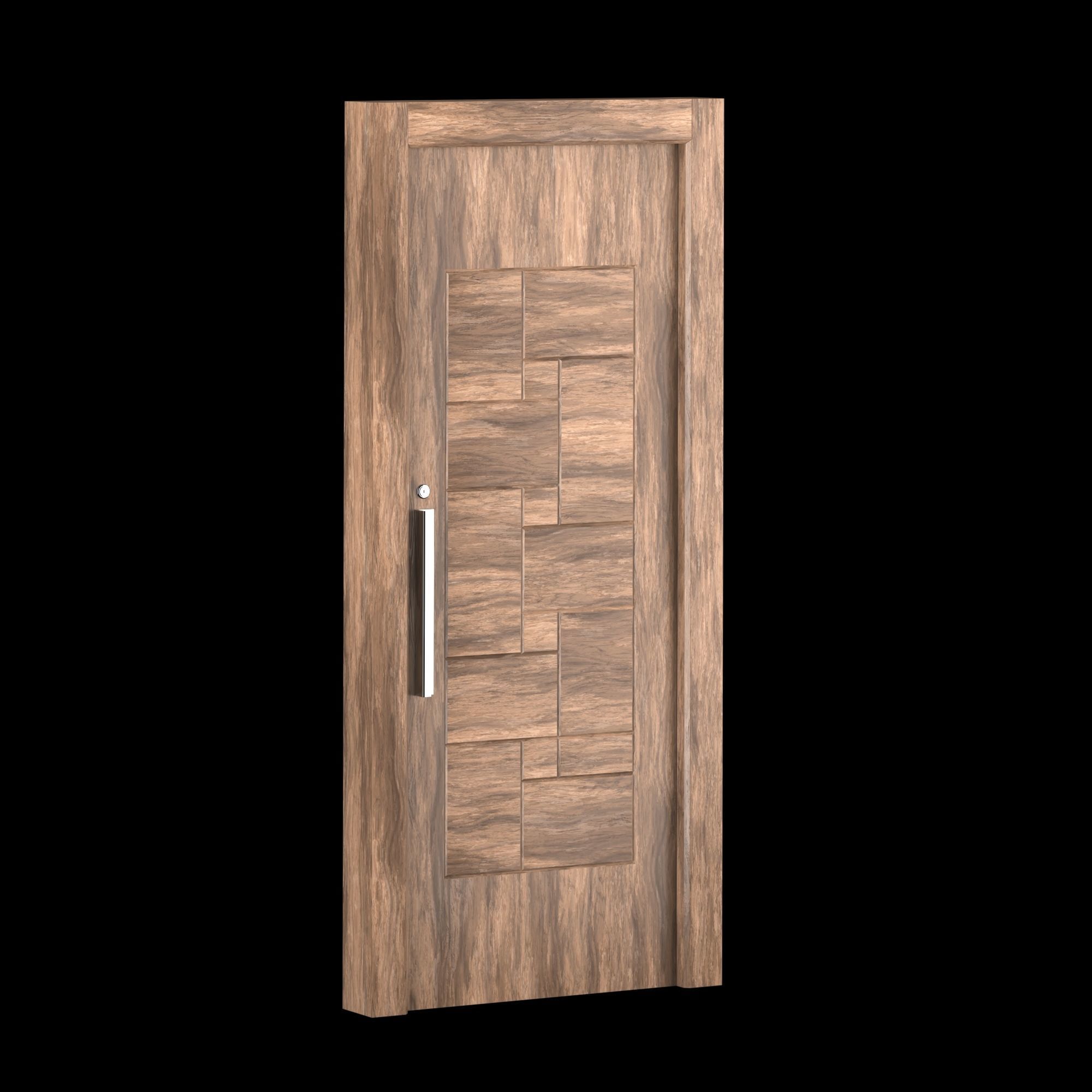 Interior-exterior Wooden Door 3D model_1