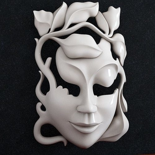 Theater Mask woman  3D print model
