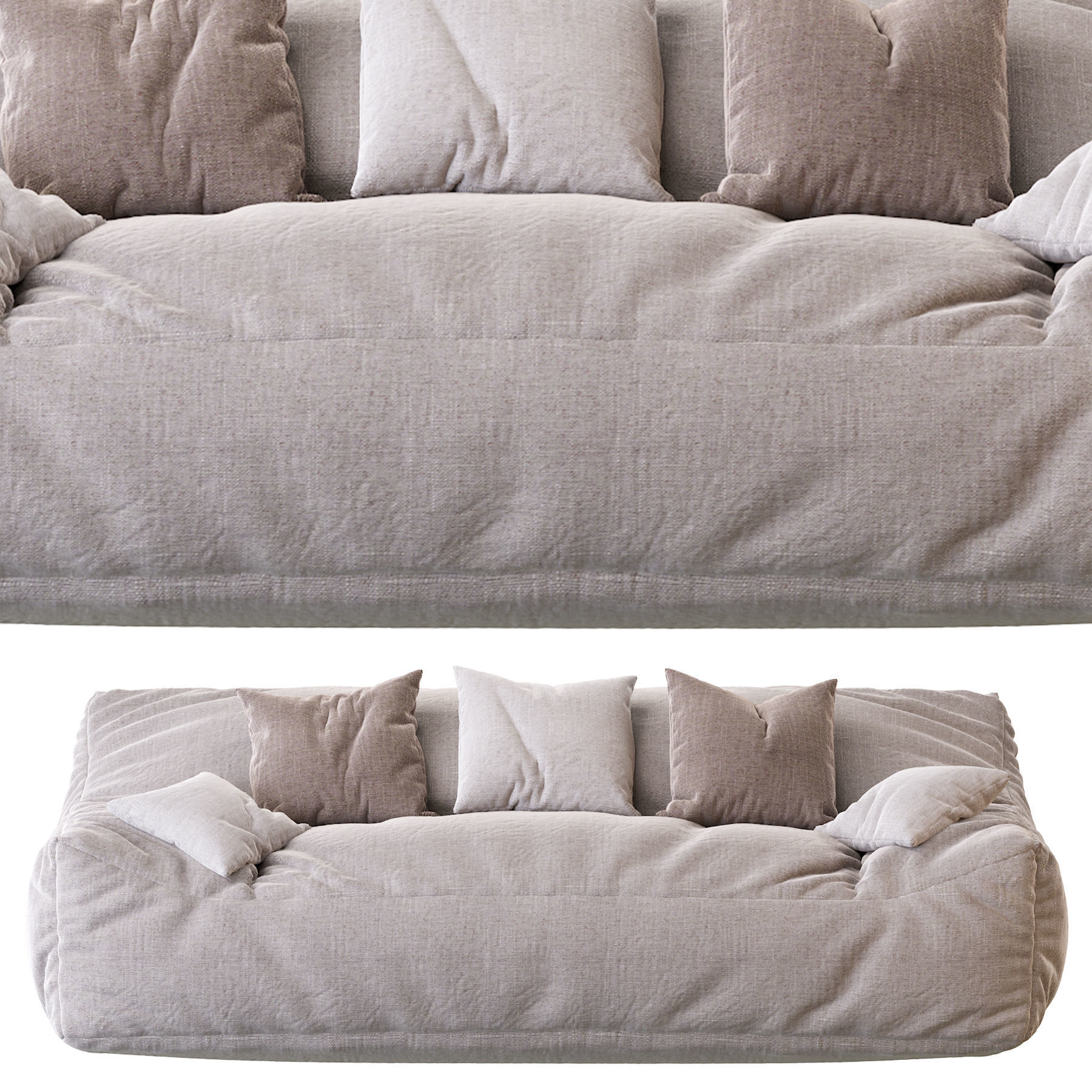 Big Joe Lux Large Bean sofa 3D model_7