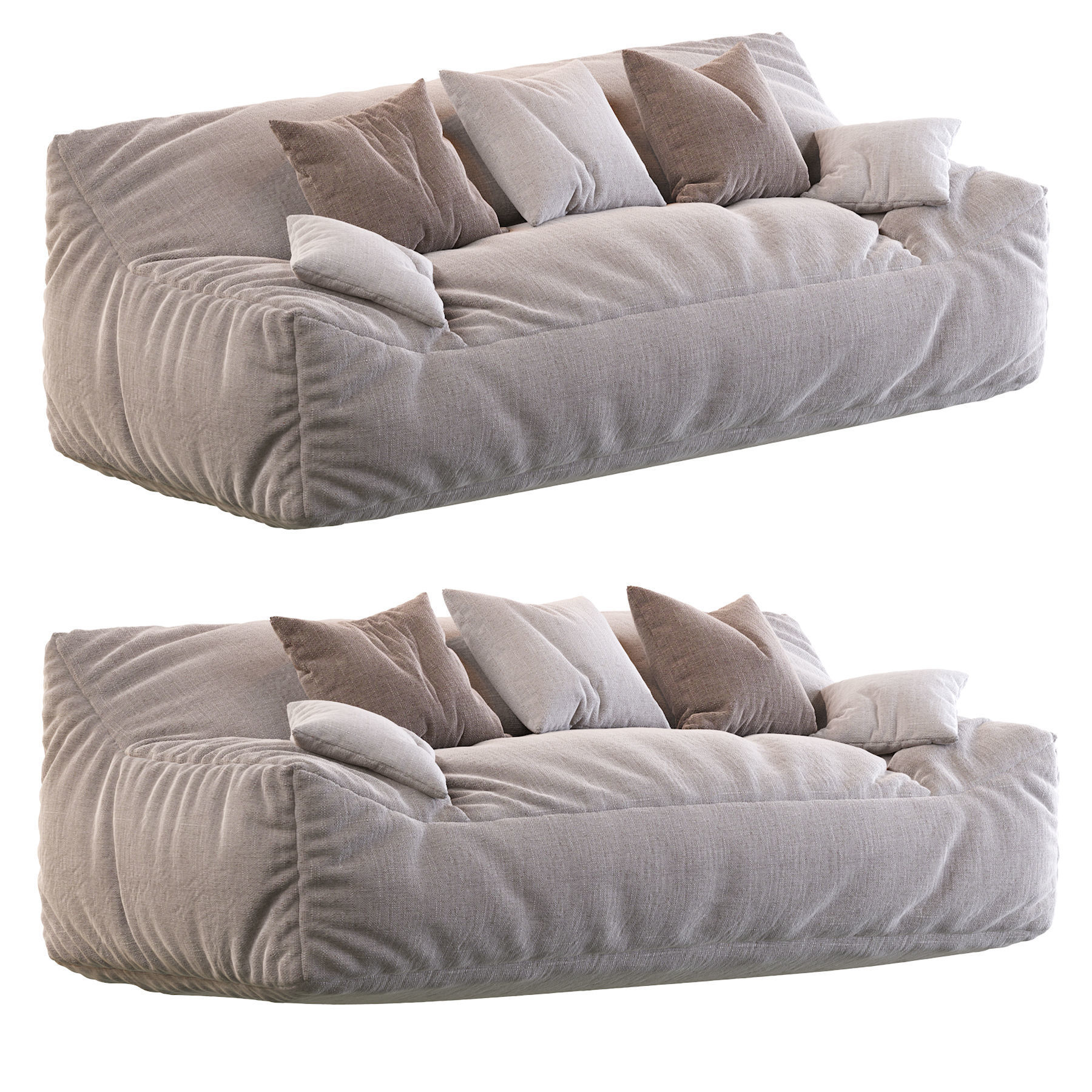 Big Joe Lux Large Bean sofa 3D model_1