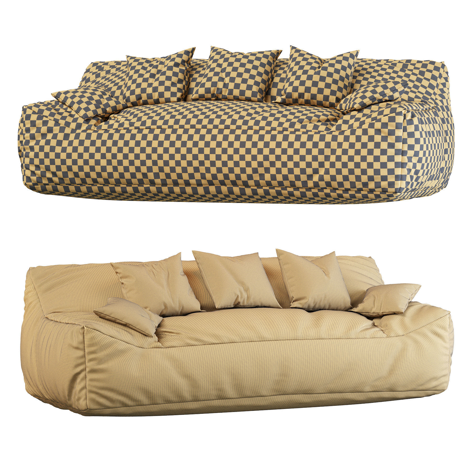 Big Joe Lux Large Bean sofa 3D model_4