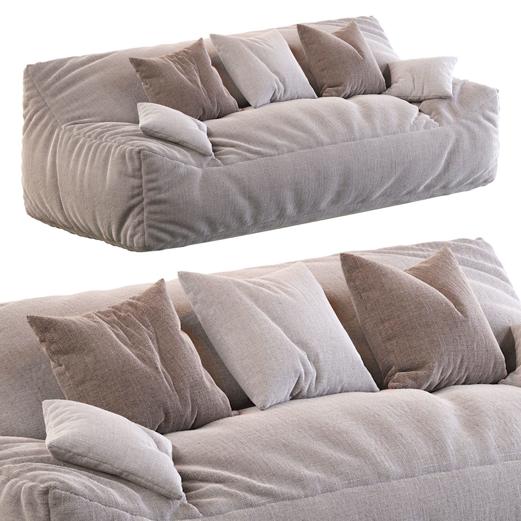 Big Joe Lux Large Bean sofa 3D model_8