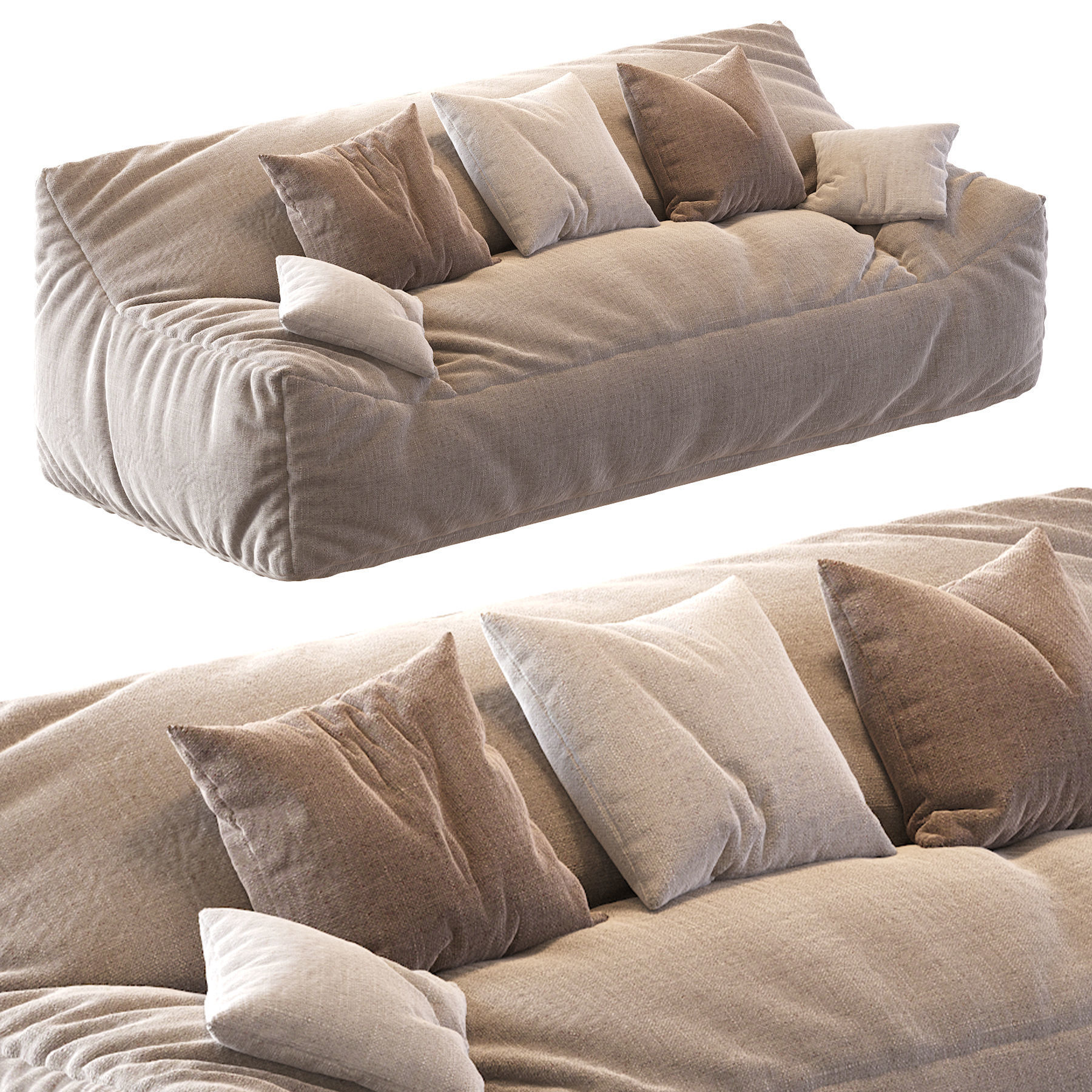 Big Joe Lux Large Bean sofa 3D model_29