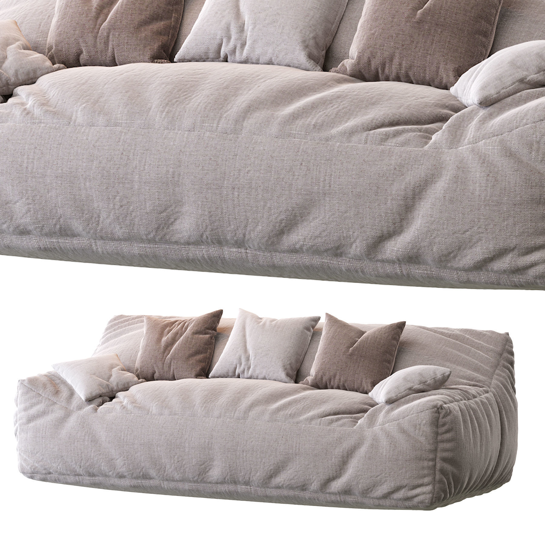 Big Joe Lux Large Bean sofa 3D model_6