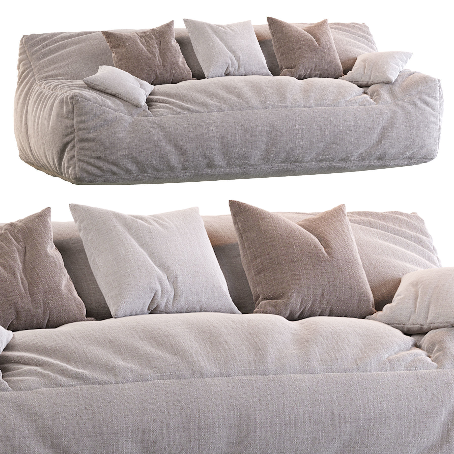 Big Joe Lux Large Bean sofa 3D model_5