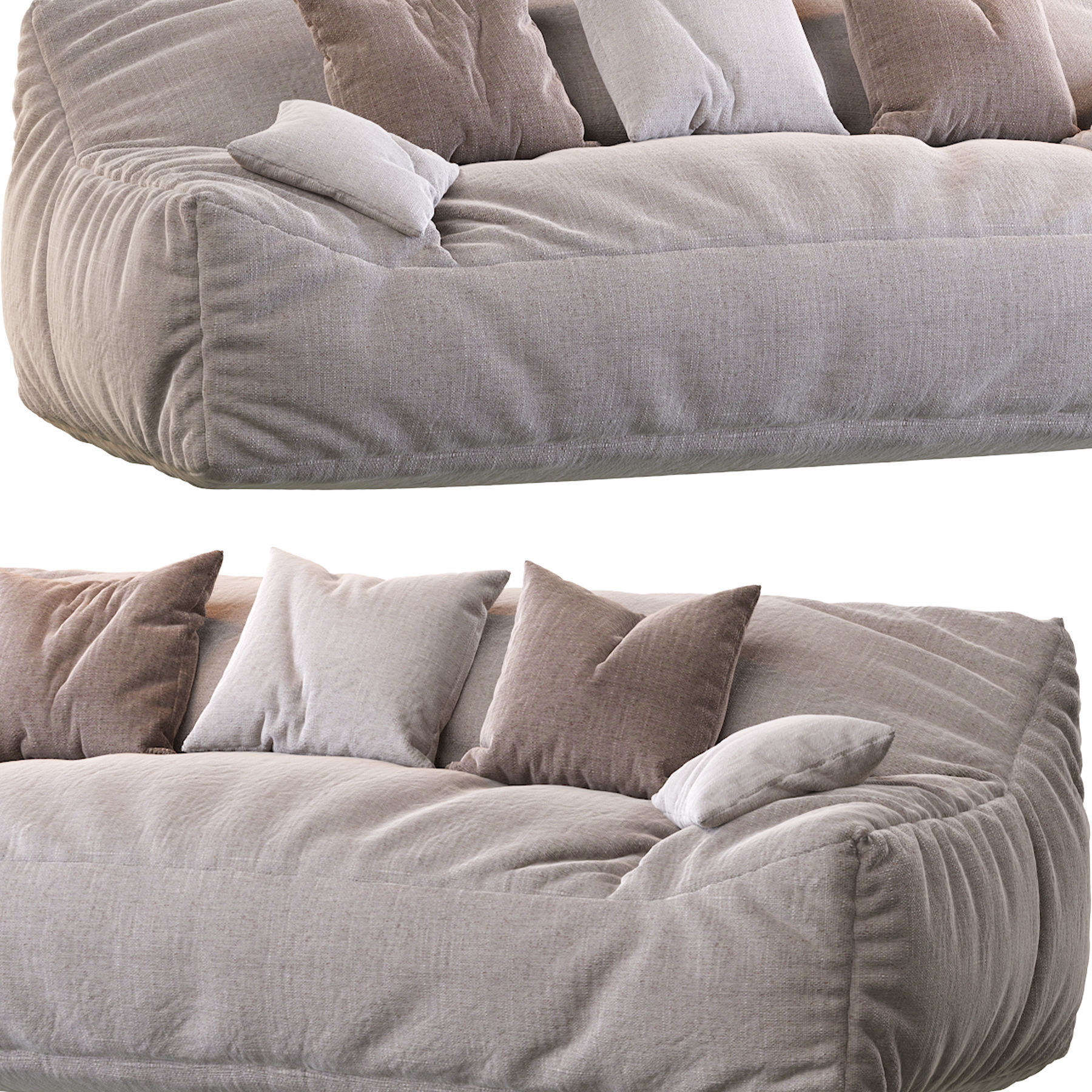 Big Joe Lux Large Bean sofa 3D model_2