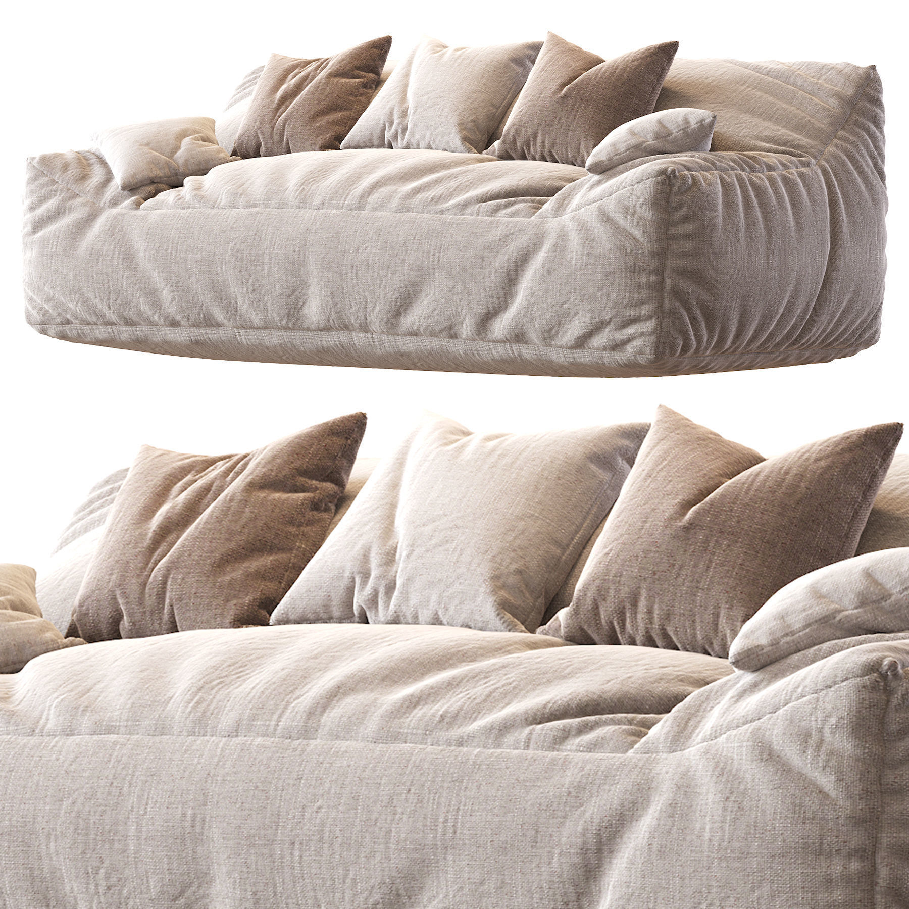 Big Joe Lux Large Bean sofa 3D model_28