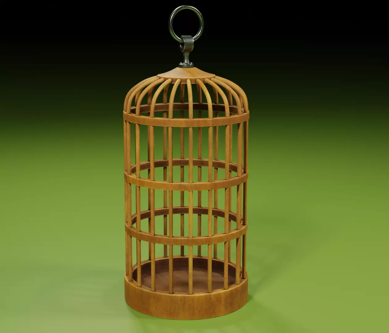 Birdcage 3 wooden bird cage Free 3D model_0