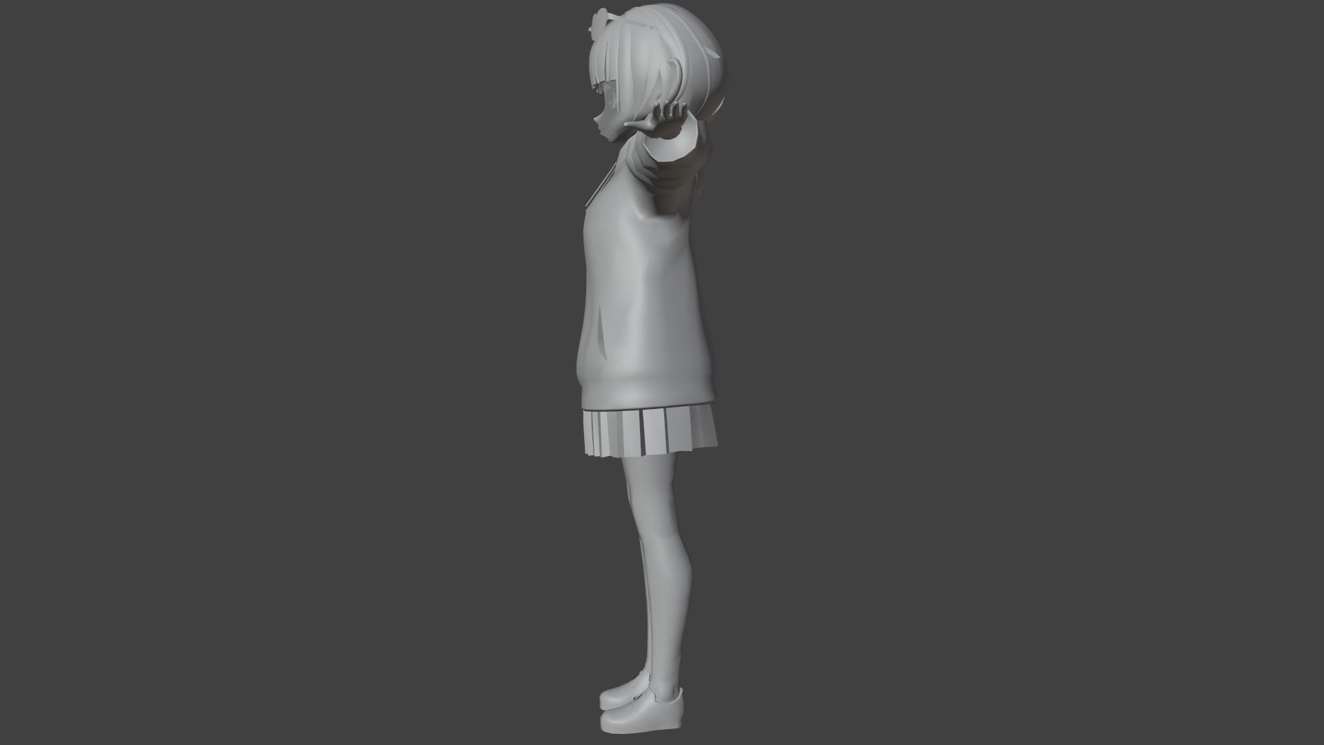 cute anime girl character - Emiyo Low-poly 3D model_11