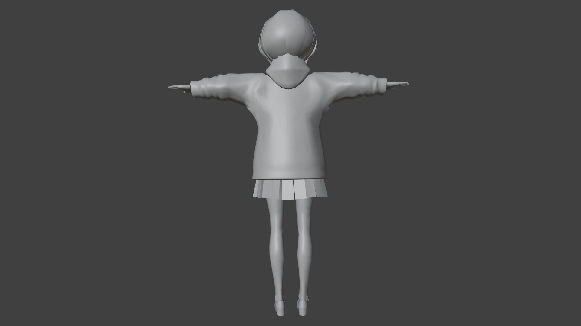 cute anime girl character - Emiyo Low-poly 3D model_10