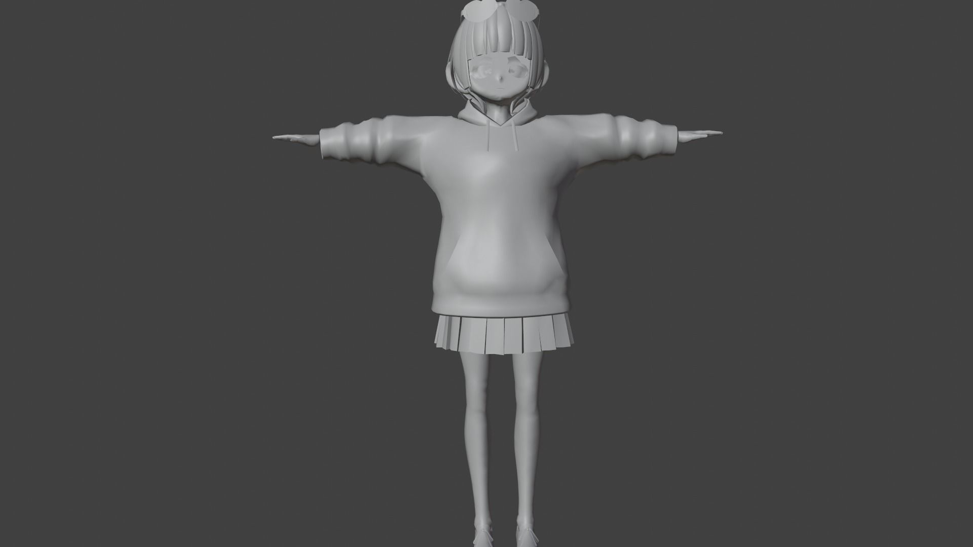 cute anime girl character - Emiyo Low-poly 3D model_7
