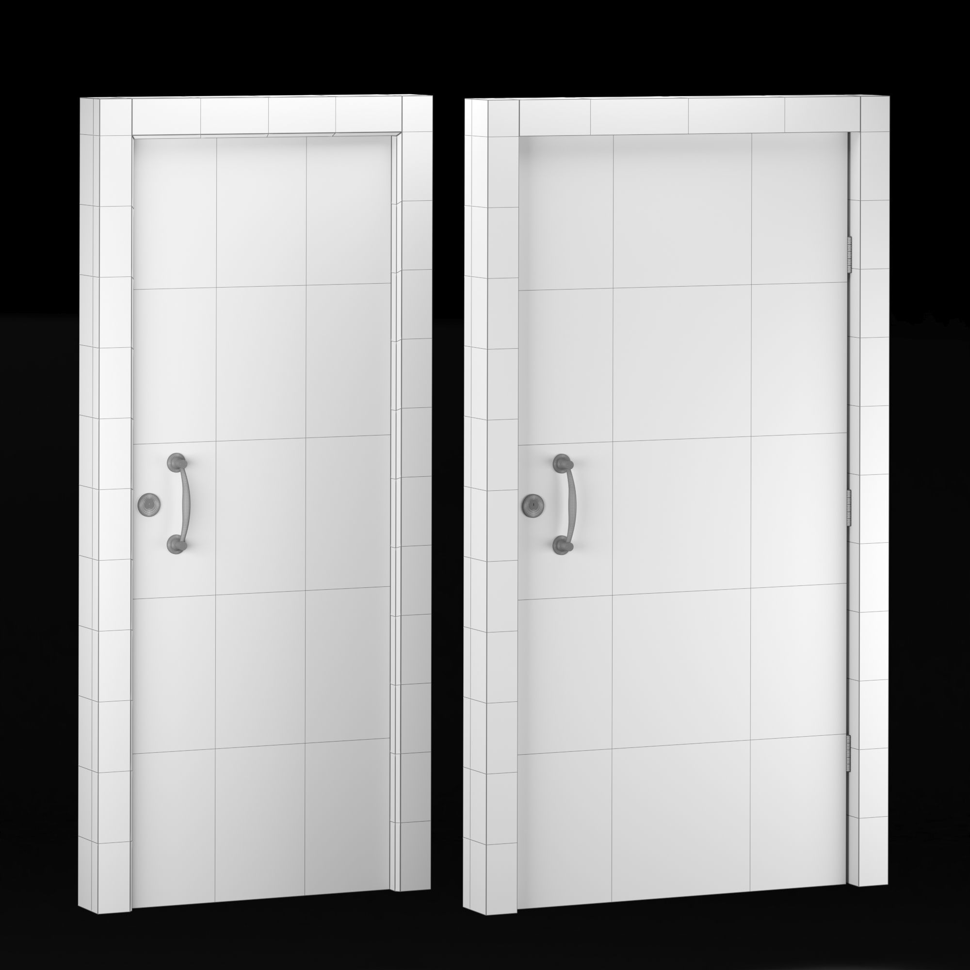 Interior-exterior Wooden Door 3D model_3