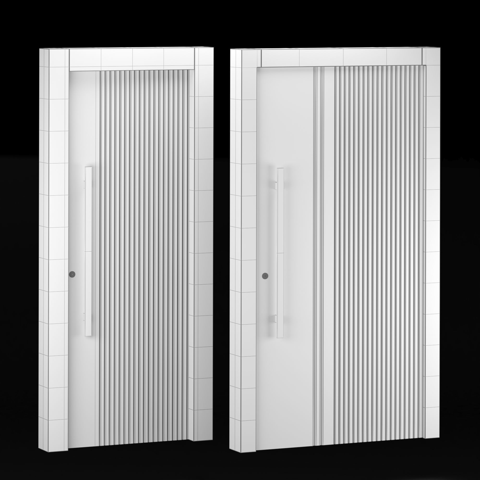 Interior-exterior Wooden Door 3D model_6