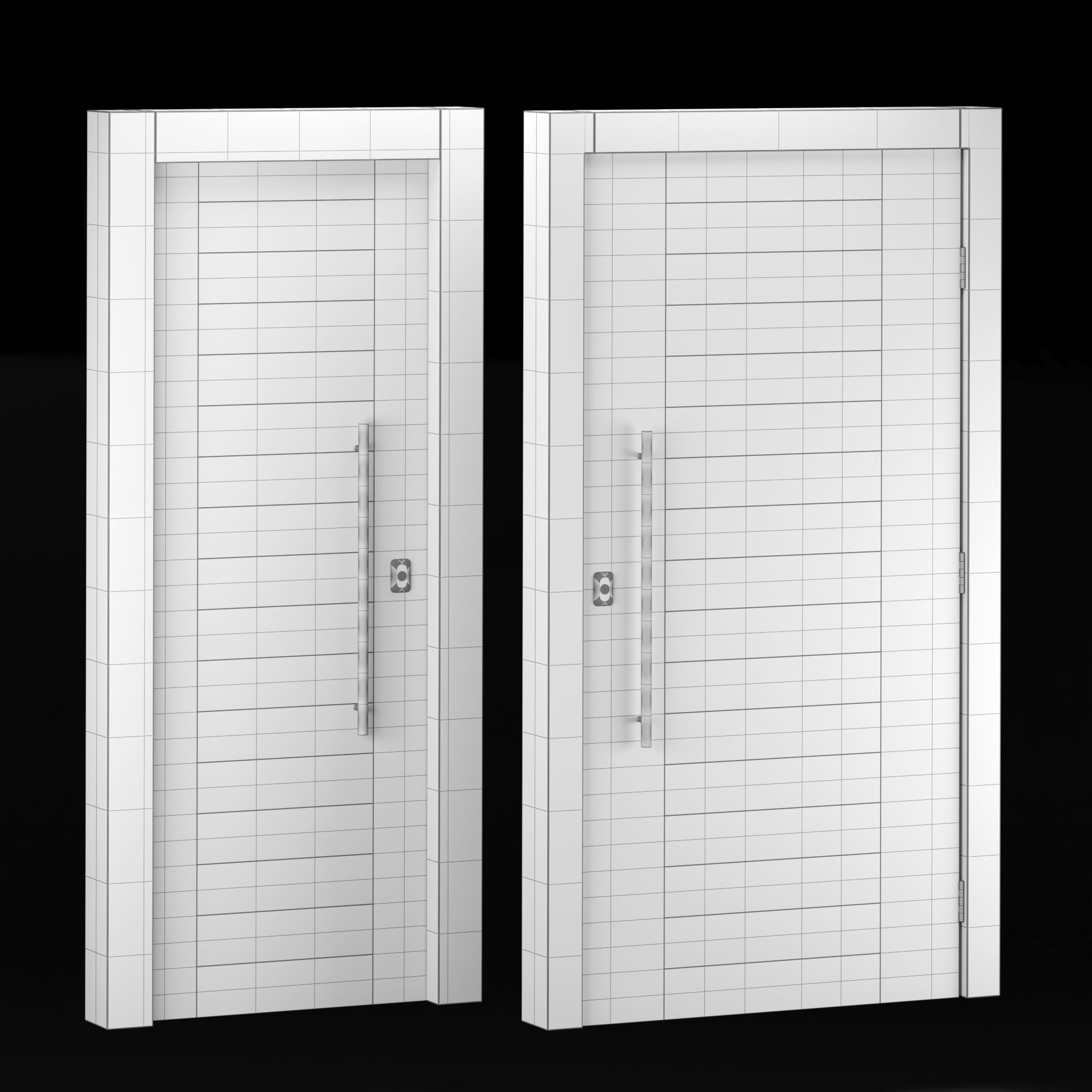 Interior-exterior Wooden Door 3D model_9