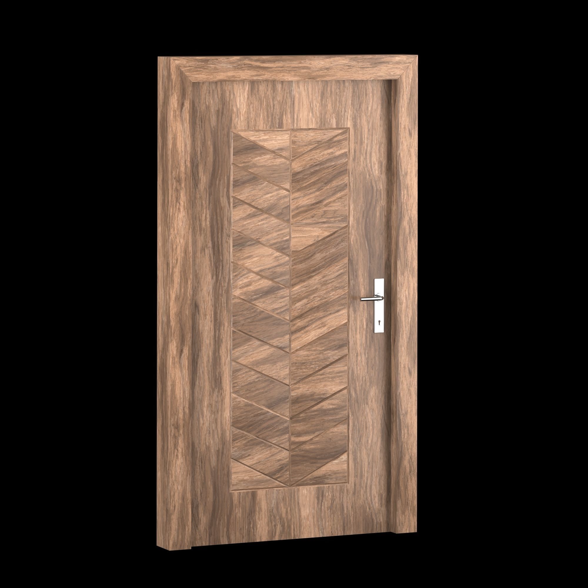 Interior-exterior Wooden Door 3D model_11