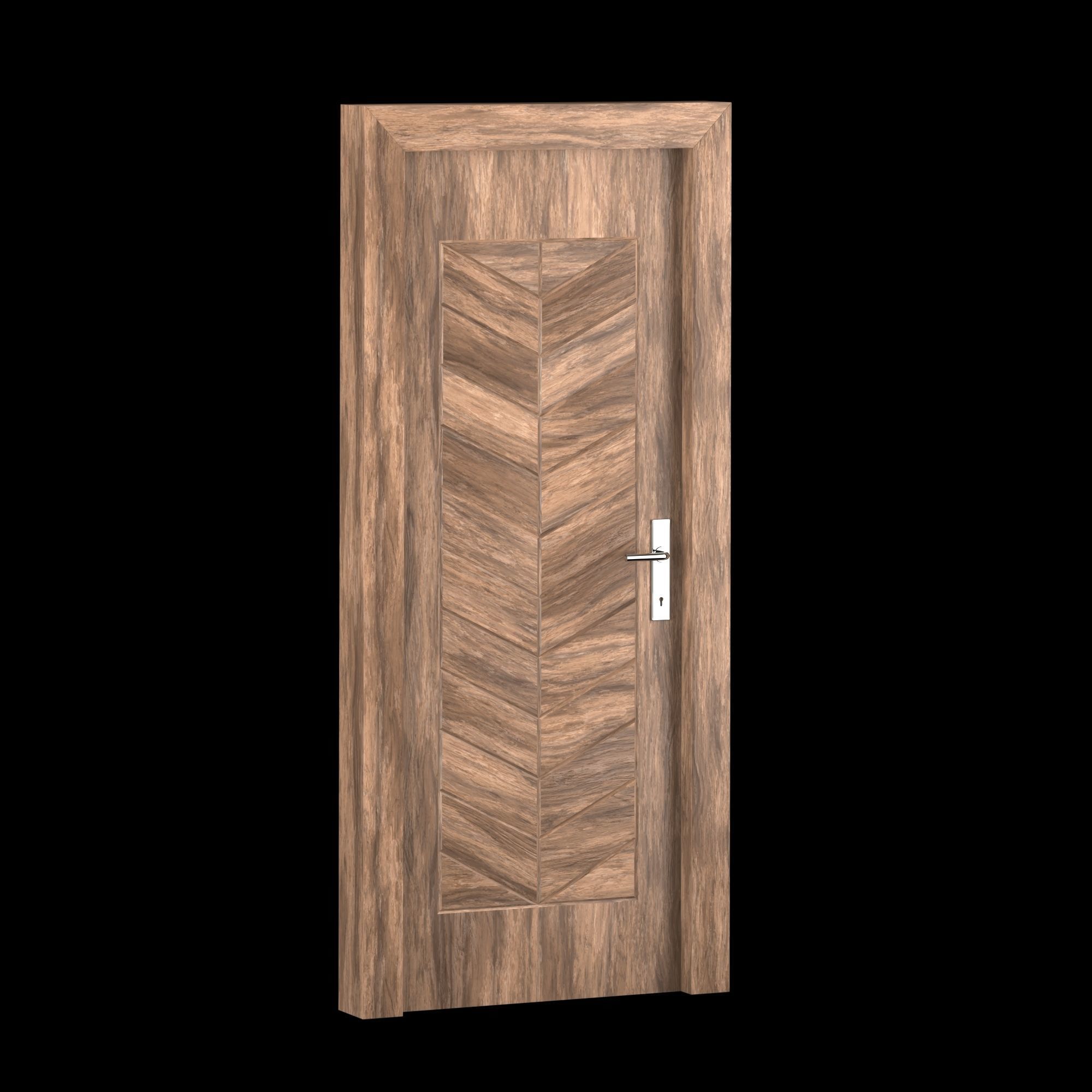 Interior-exterior Wooden Door 3D model_10