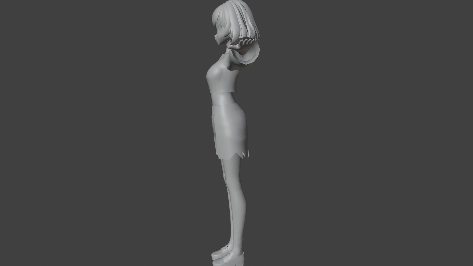 cute anime girl character - Eiko Low-poly 3D model_10