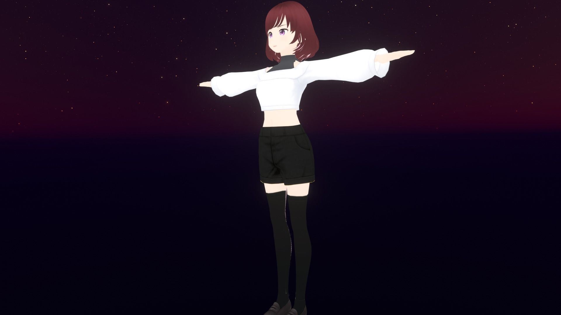 cute anime girl character - Eiko Low-poly 3D model_4