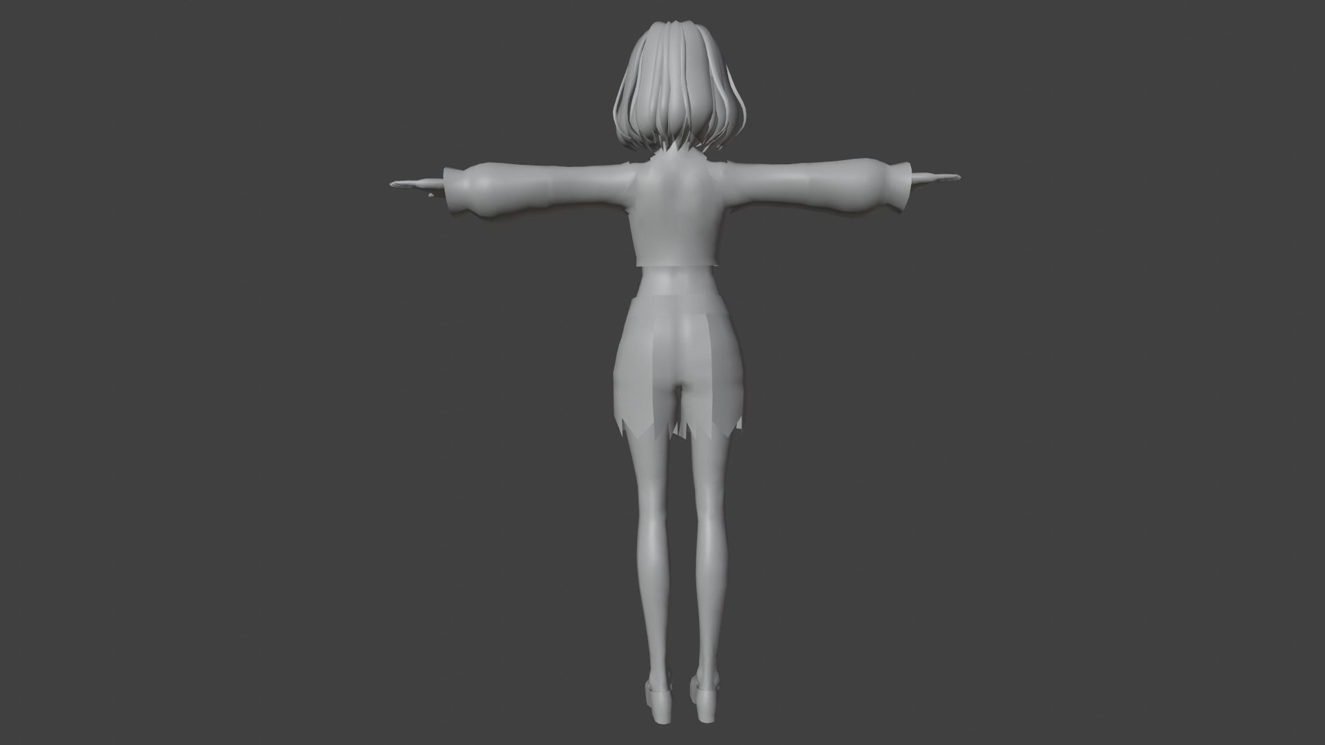 cute anime girl character - Eiko Low-poly 3D model_11