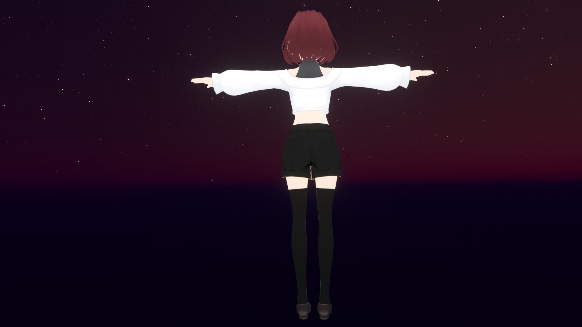 cute anime girl character - Eiko Low-poly 3D model_5