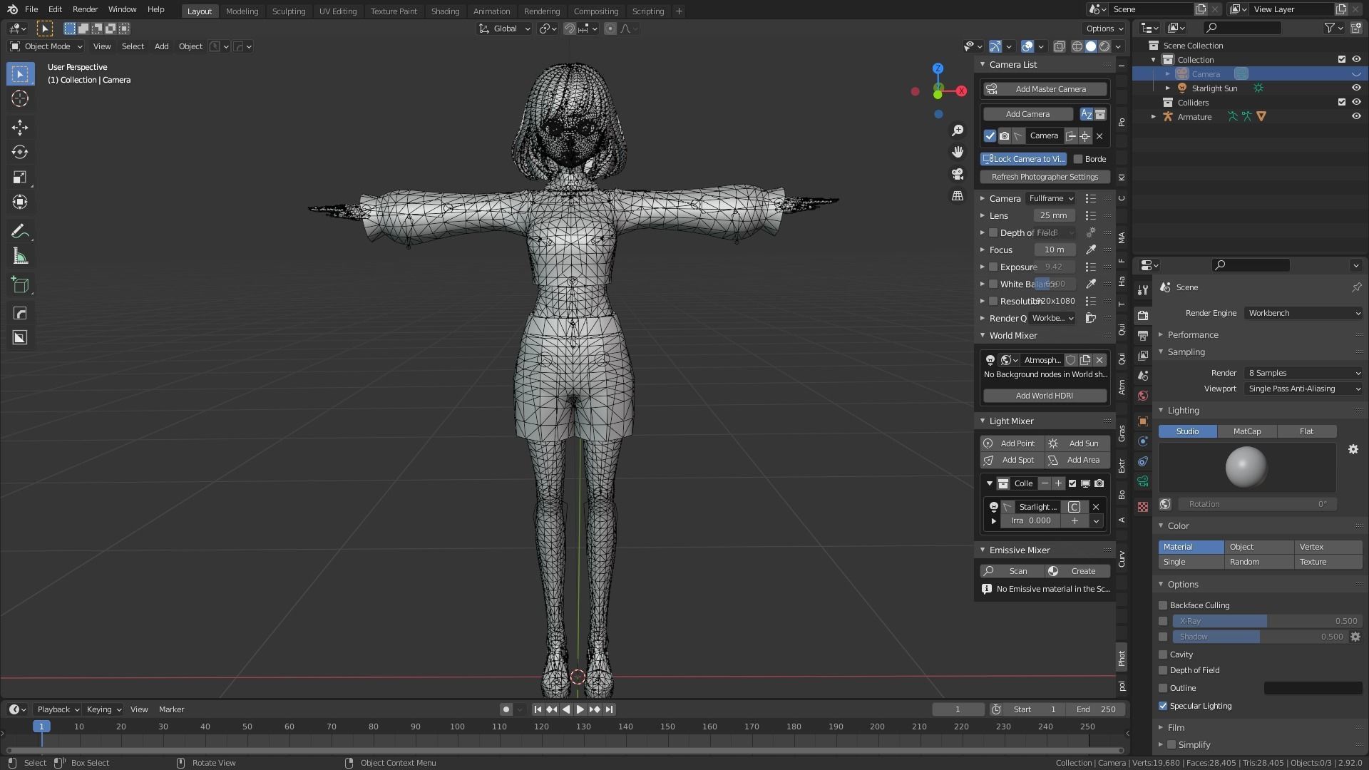 cute anime girl character - Eiko Low-poly 3D model_12