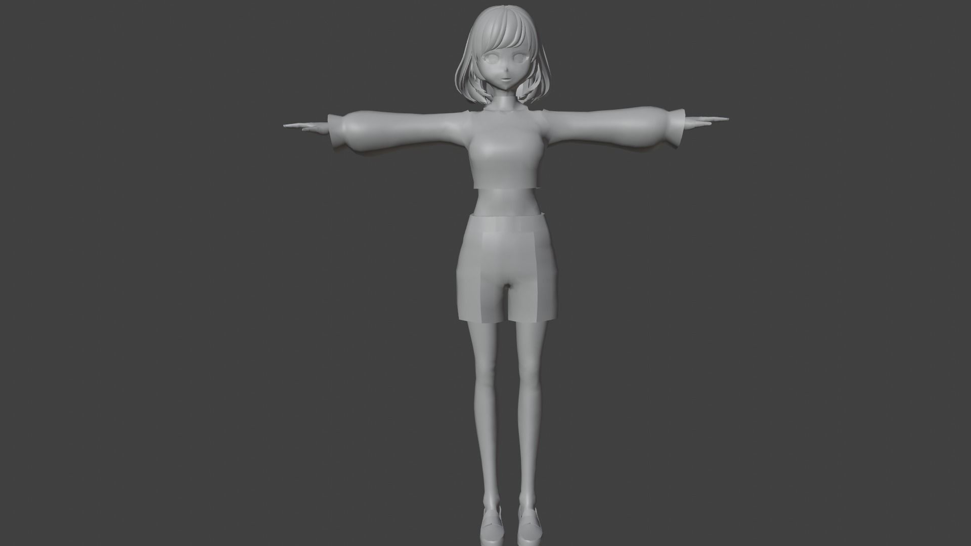 cute anime girl character - Eiko Low-poly 3D model_7