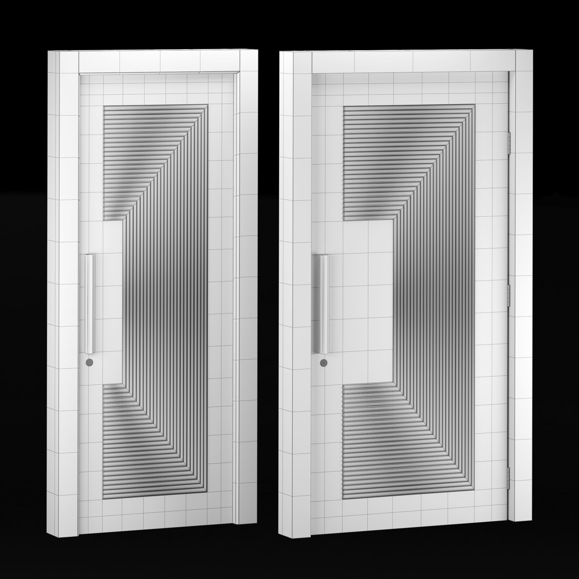 Interior-exterior Wooden Door 3D model_3