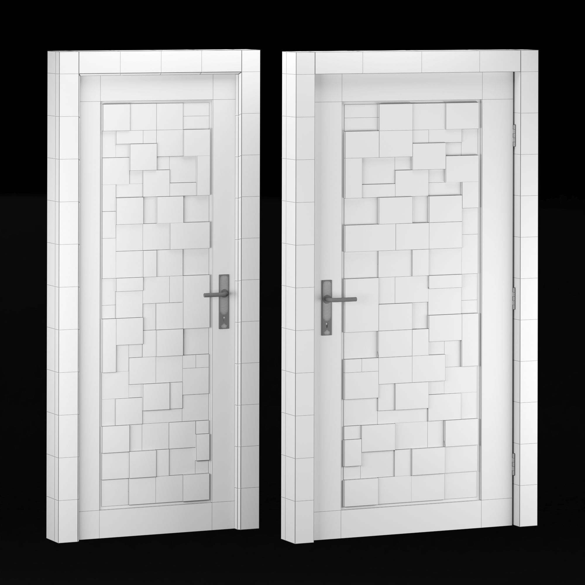 Interior-exterior Wooden Door 3D model_9