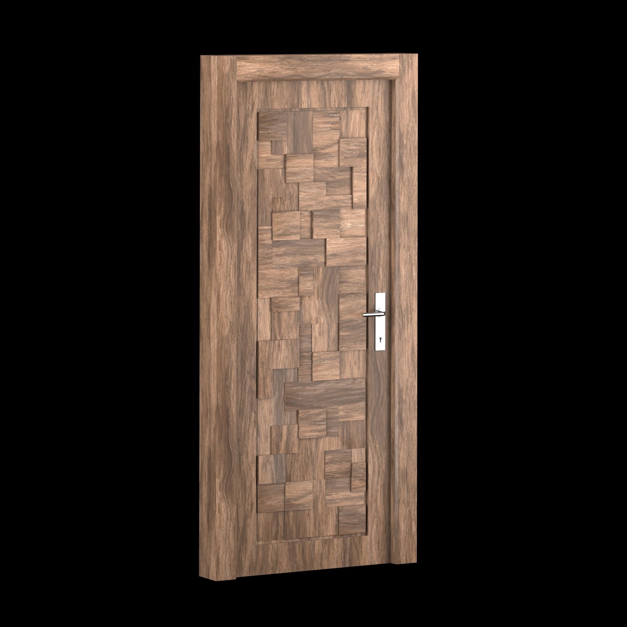 Interior-exterior Wooden Door 3D model_7