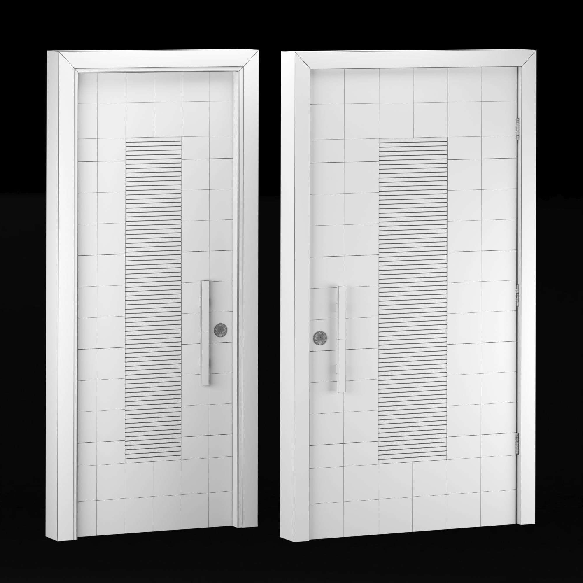 Interior-exterior Wooden Door 3D model_12