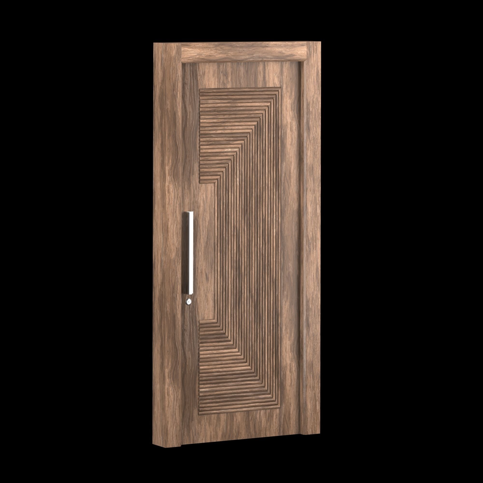 Interior-exterior Wooden Door 3D model_1
