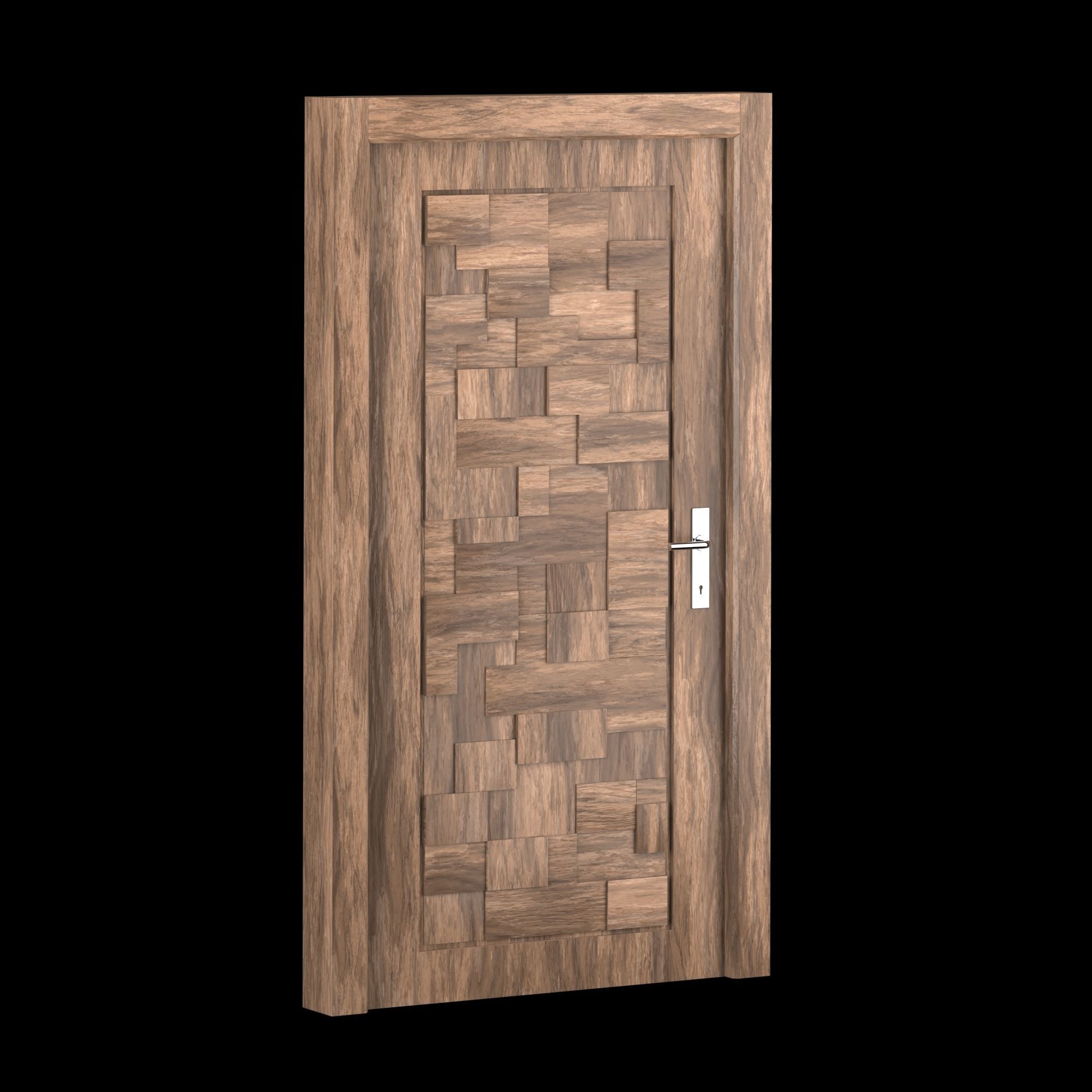 Interior-exterior Wooden Door 3D model_8