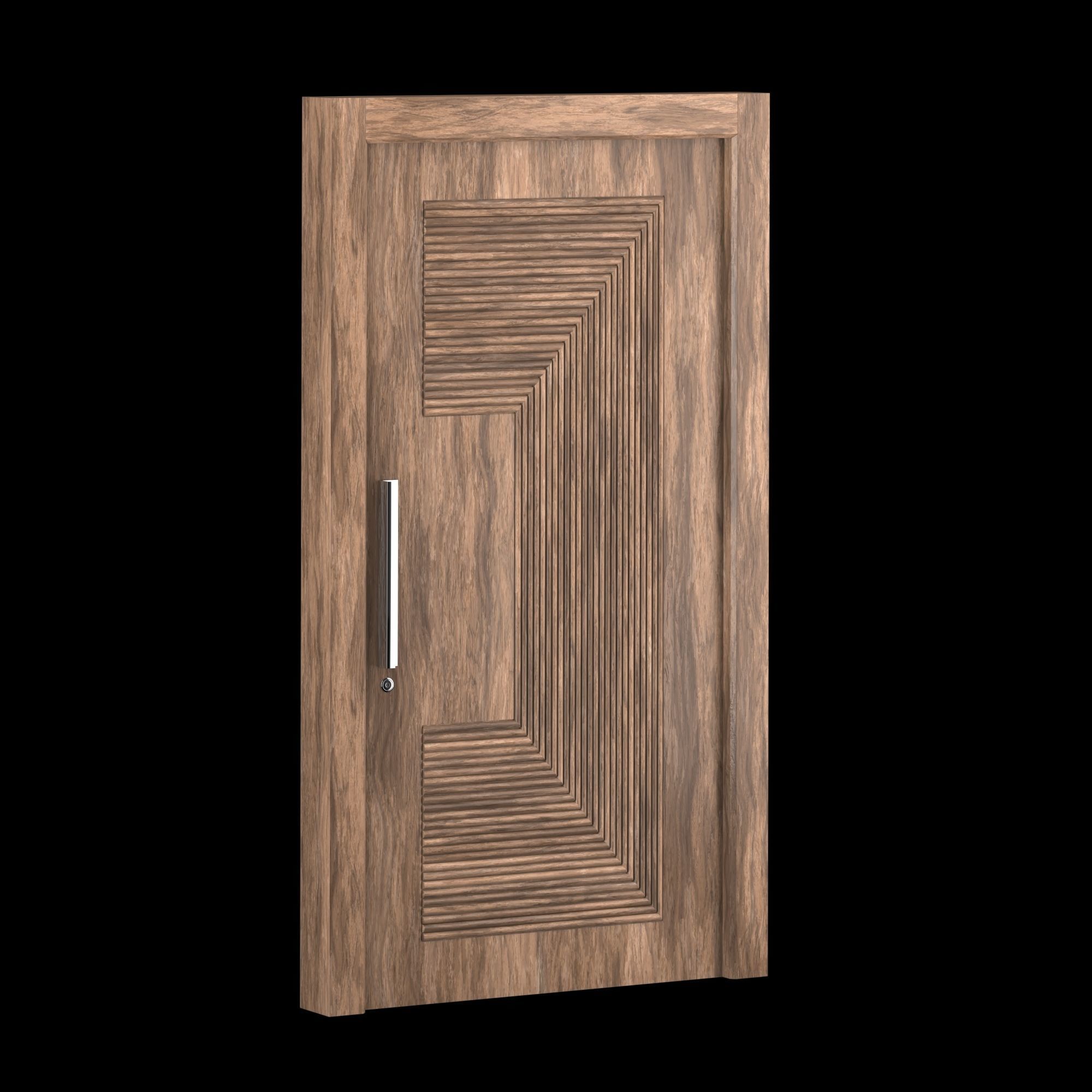 Interior-exterior Wooden Door 3D model_2