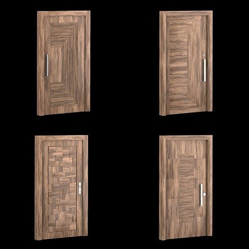 Interior-exterior Wooden Door 3D model